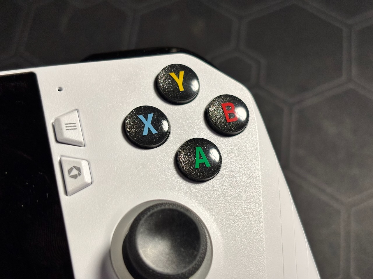 A close up photo of Xbox styled/colored ABXY buttons